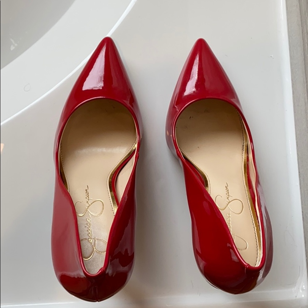 Jessica Simpson patent leather red heels